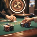 Dealer membagikan kartu di meja live blackjack, Hokiku88